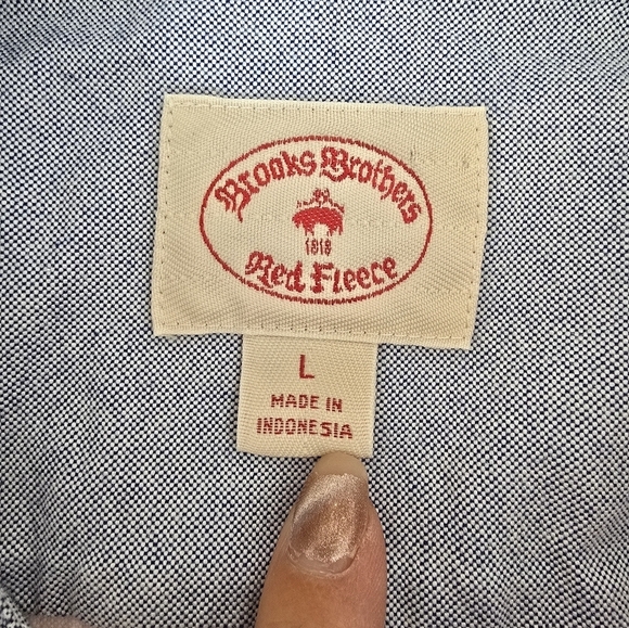 Brooks Brothers Red Fleece Multi-Color 100% Cotton Men's Striped Long Slv Sz L. - Picture 4 of 7